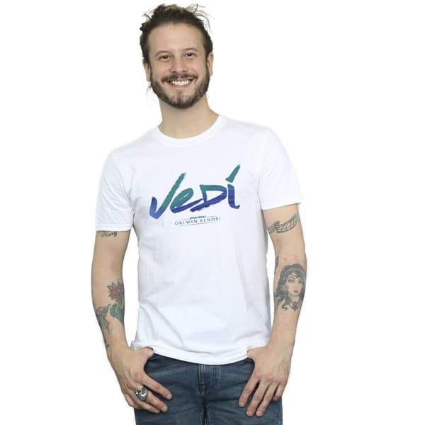 Star Wars Mens Obi-Wan Kenobi Jedi Painted Font T-Shirt