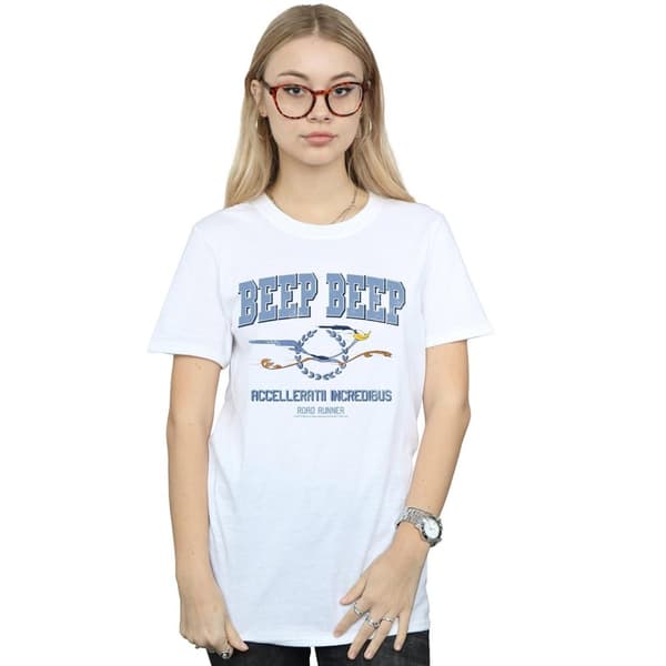 Looney Tunes Dam/Lady Road Runner Beep Beep Boyfriend T-shirt i bomull