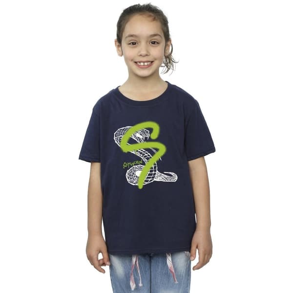 Harry Potter Girls Slytherin Pop Spray Cotton T-Shirt