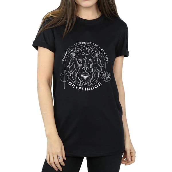Harry Potter Womens/Ladies Gryffindor Seal Cotton Boyfriend T-Shirt