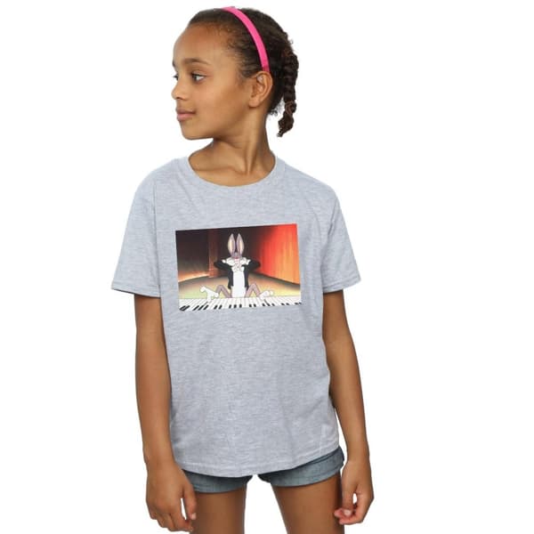 Looney Tunes Girls Bugs Bunny Playing Piano Cotton T-Shirt