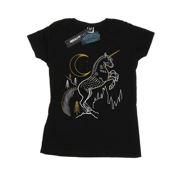Harry Potter Dam/Tjej - Enhörning - Linjekonst - Bomulls-T-shirt