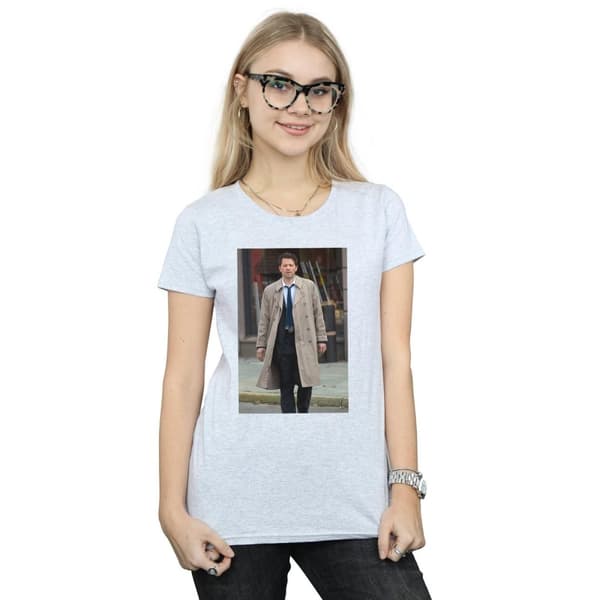 Supernatural Dam/Tjej - Castiel - T-shirt i bomull med fotografi