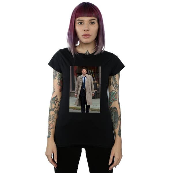 Supernatural Dam/Tjej - Castiel - T-shirt i bomull med fotografi