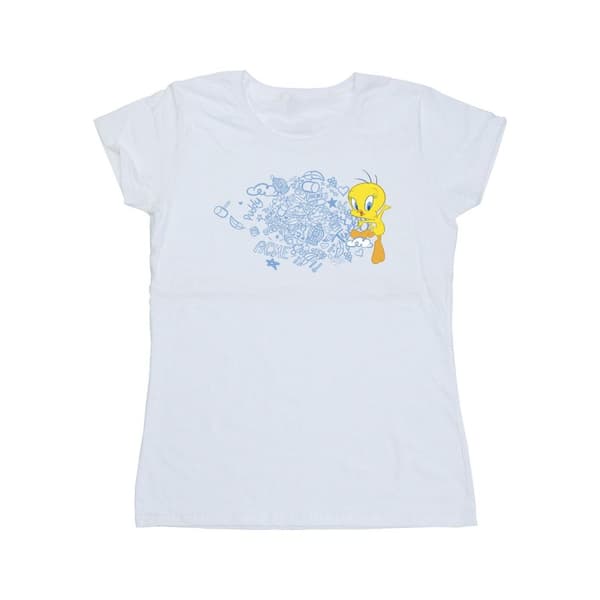 Looney Tunes Dam/Tjej ACME Doodles Tweety Bomulls-T-shirt