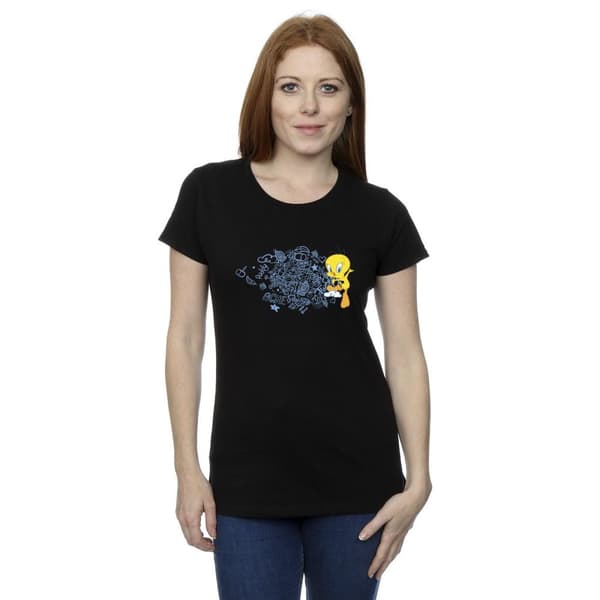 Looney Tunes Dam/Tjej ACME Doodles Tweety Bomulls-T-shirt