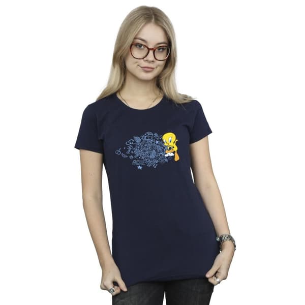 Looney Tunes Dam/Tjej ACME Doodles Tweety Bomulls-T-shirt