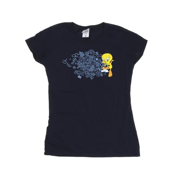 Looney Tunes Dam/Tjej ACME Doodles Tweety Bomulls-T-shirt