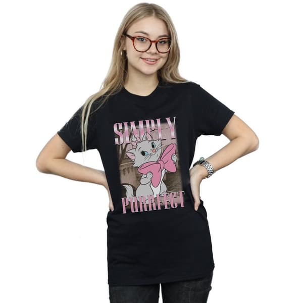 Disney Womens/Ladies Aristocats Marie Simply Purrfect Homage Cotton Boyfriend T-Shirt