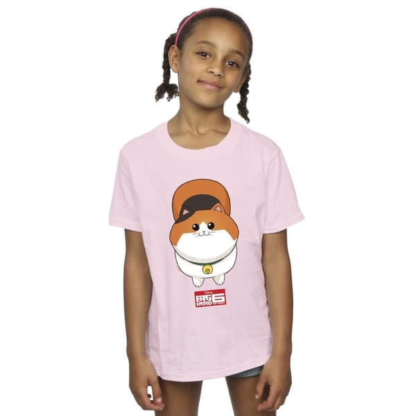 Disney Girls Big Hero 6 Baymax Kitten Face Cotton T-Shirt