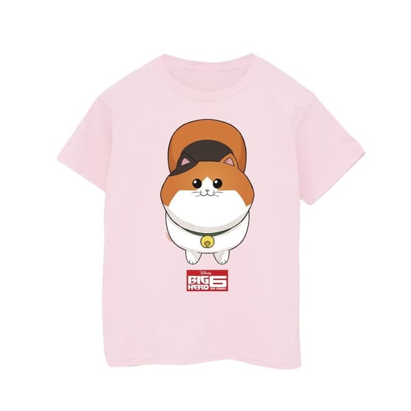 Disney Girls Big Hero 6 Baymax Kitten Face Cotton T-Shirt