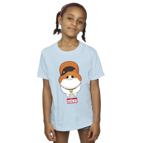 Disney Girls Big Hero 6 Baymax Kitten Face Cotton T-Shirt