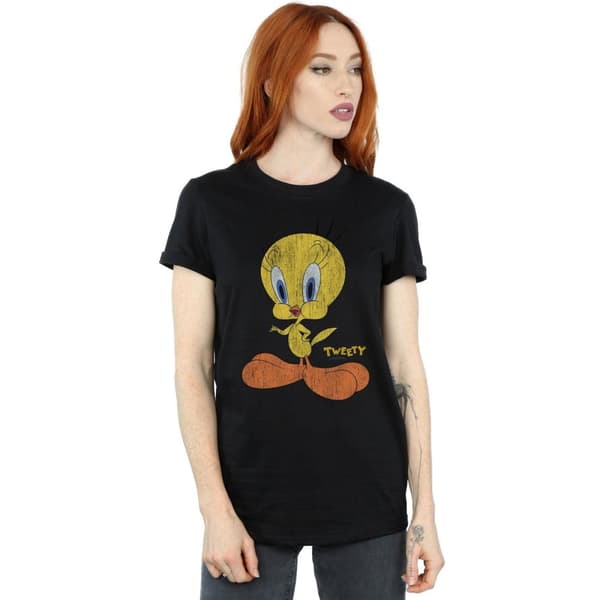 Looney Tunes Dam/Tjej Tweety Pie - Boyfriend-t-shirt i bomull med tryck