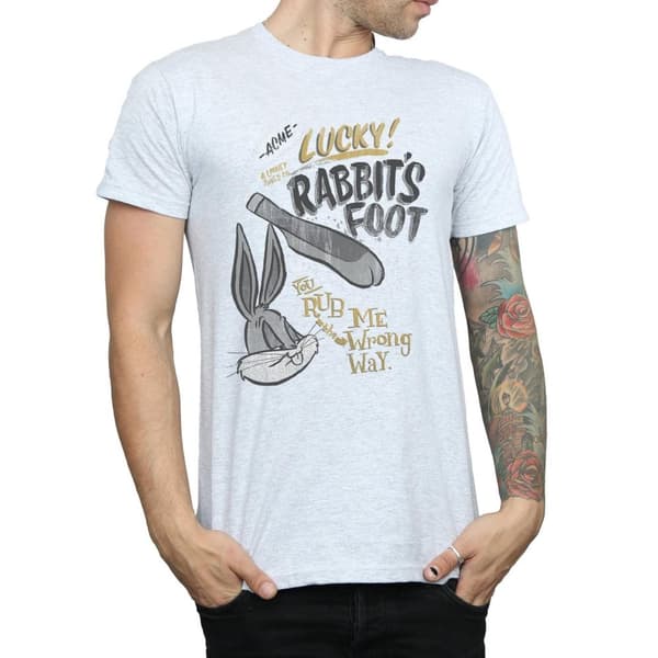 Looney Tunes Mens Bugs Bunny Rub Me The Wrong Way T-Shirt