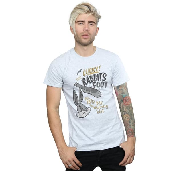 Looney Tunes Mens Bugs Bunny Rub Me The Wrong Way T-Shirt