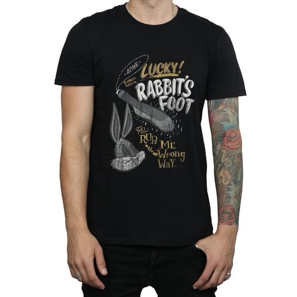 Looney Tunes Mens Bugs Bunny Rub Me The Wrong Way T-Shirt