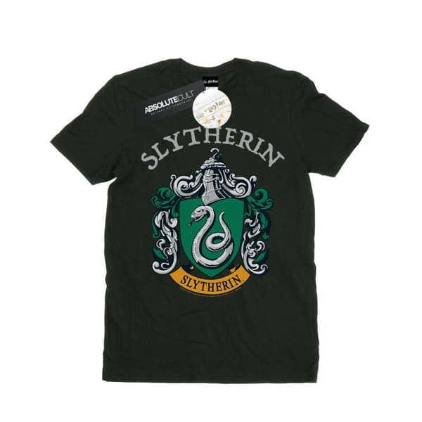 Harry Potter Girls Slytherin Crest Cotton T-Shirt Forest Green 12-13 Years