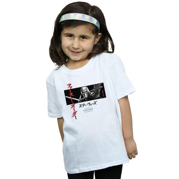 Star Wars: The Rise of Skywalker Girls Star Wars The Rise Of Skywalker Kylo Ren Katakana Art Stripe Cotton T-Shirt