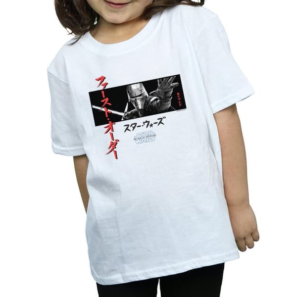 Star Wars: The Rise of Skywalker Girls Star Wars The Rise Of Skywalker Kylo Ren Katakana Art Stripe Cotton T-Shirt