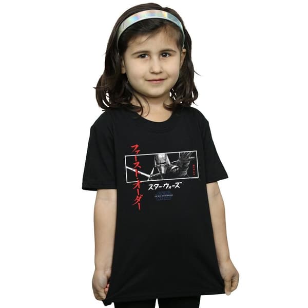 Star Wars: The Rise of Skywalker Girls Star Wars The Rise Of Skywalker Kylo Ren Katakana Art Stripe Cotton T-Shirt