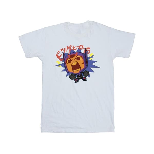 Disney Pojkar Big Hero 6 Baymax Hiro Angry Manga T-shirt White 7-8 Years