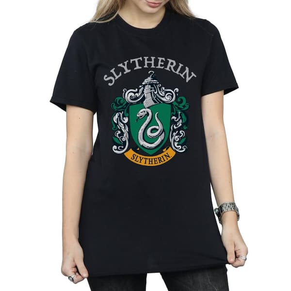 Harry Potter Womens/Ladies Slytherin Crest Cotton Boyfriend T-Shirt