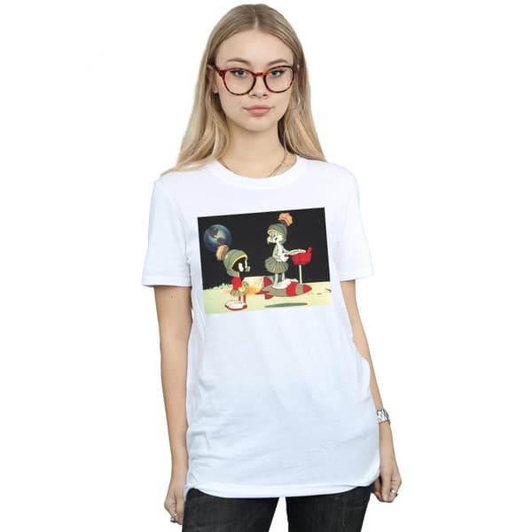Looney Tunes Womens/Ladies Bugs Bunny Spaced Cotton Boyfriend T-Shirt