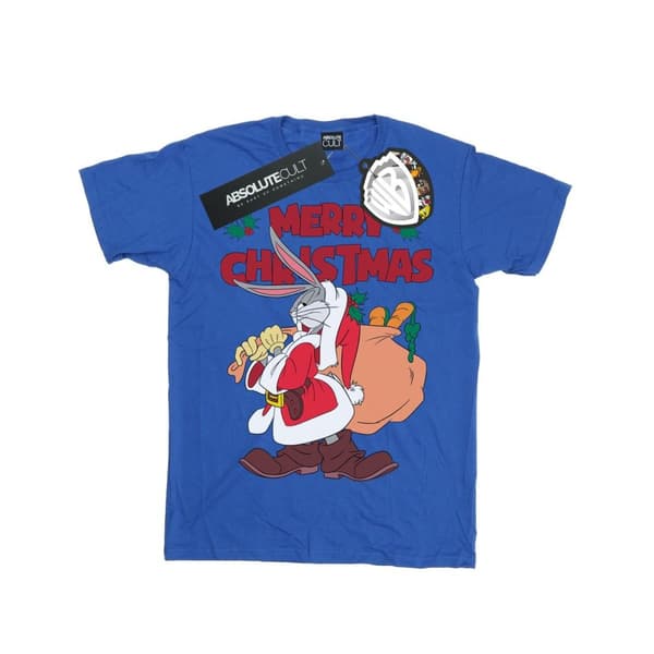 Looney Tunes Womens/Ladies Santa Bugs Bunny Cotton Boyfriend T-Shirt