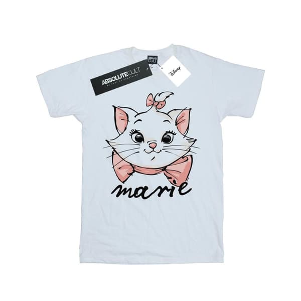 Disney T-shirt i bomull för flickor Aristokaterna Marie Sketch Face