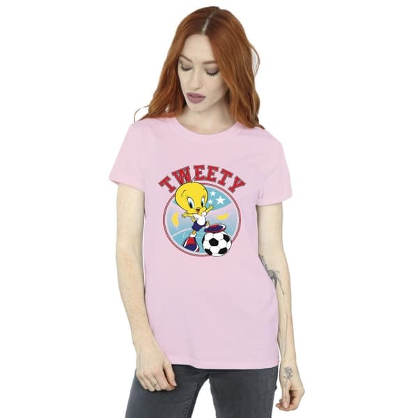 Looney Tunes Womens/Ladies Tweety Football Circle Cotton Boyfriend T-Shirt