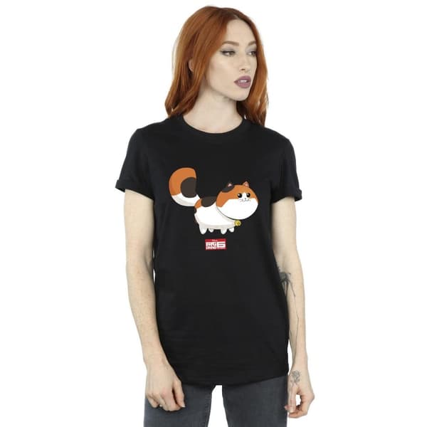 Disney Womens/Ladies Big Hero 6 Baymax Kitten Pose Cotton Boyfriend T-Shirt