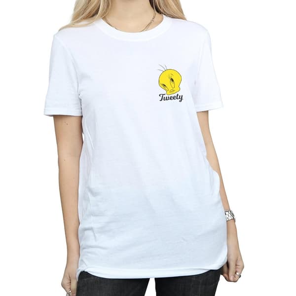 Looney Tunes Womens/Ladies Tweety Pie Head Cotton Boyfriend T-Shirt