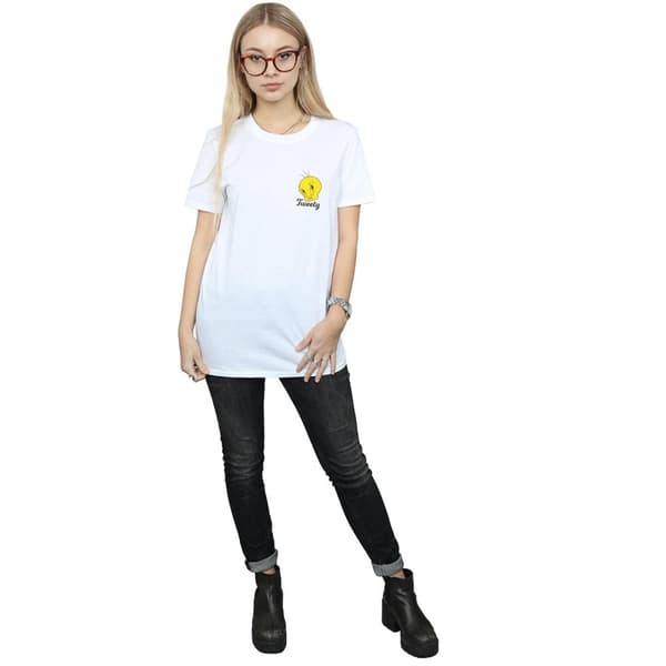 Looney Tunes Womens/Ladies Tweety Pie Head Cotton Boyfriend T-Shirt