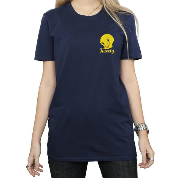 Looney Tunes Womens/Ladies Tweety Pie Head Cotton Boyfriend T-Shirt