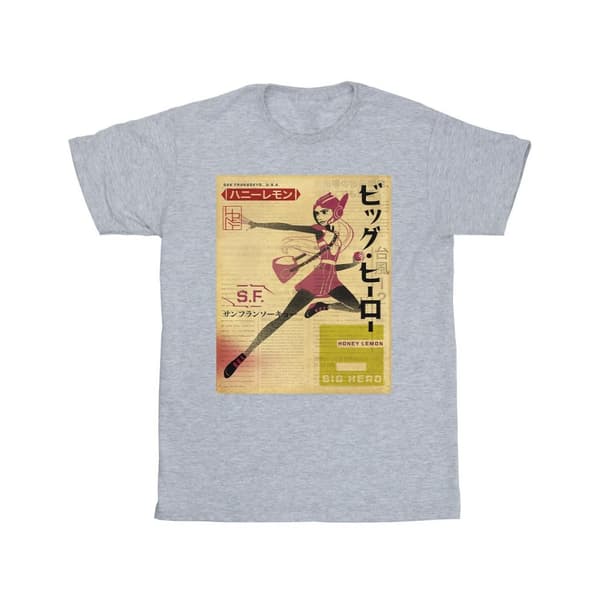 Disney Pojkar Big Hero 6 Baymax Honey Lemon Newspaper T-shirt