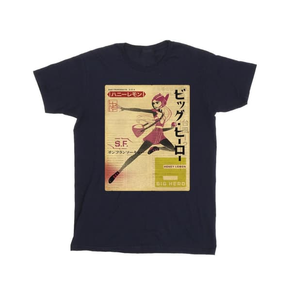 Disney Pojkar Big Hero 6 Baymax Honey Lemon Newspaper T-shirt