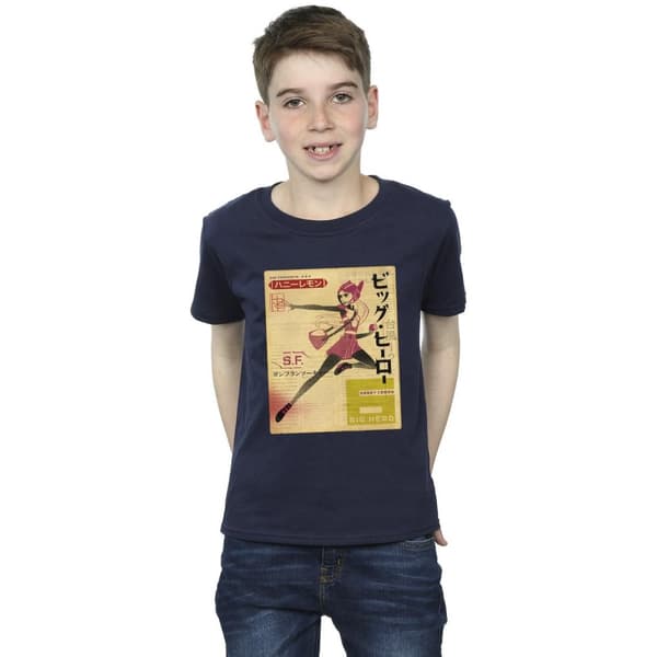Disney Pojkar Big Hero 6 Baymax Honey Lemon Newspaper T-shirt