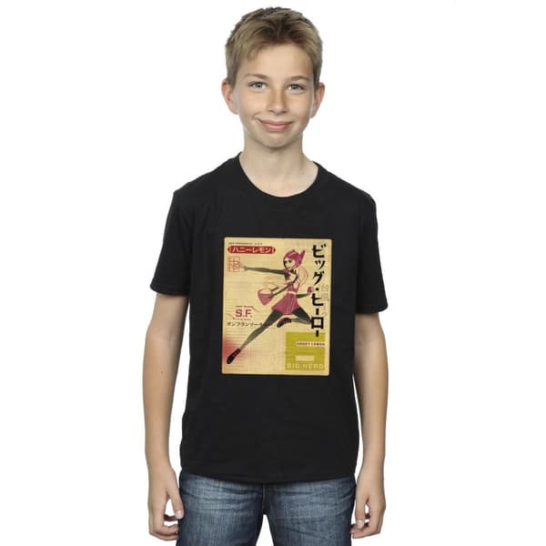 Disney Pojkar Big Hero 6 Baymax Honey Lemon Newspaper T-shirt