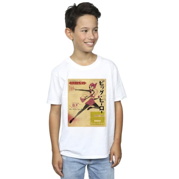 Disney Pojkar Big Hero 6 Baymax Honey Lemon Newspaper T-shirt