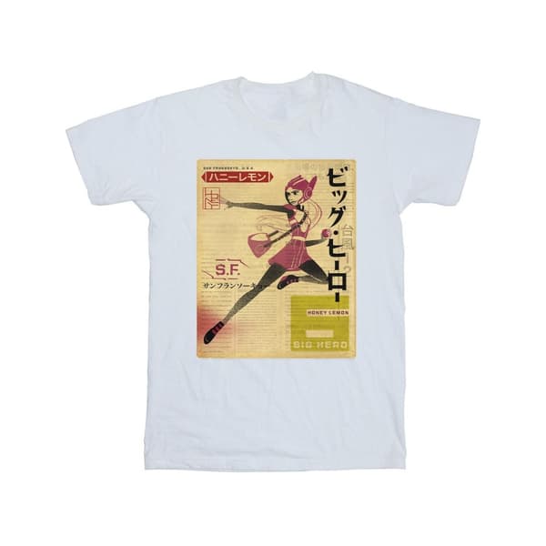 Disney Pojkar Big Hero 6 Baymax Honey Lemon Newspaper T-shirt