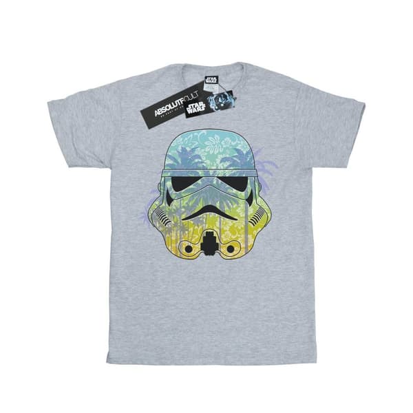 Star Wars Girls Stormtrooper Command Hawaii Cotton T-Shirt Sports Grey 7-8 Years