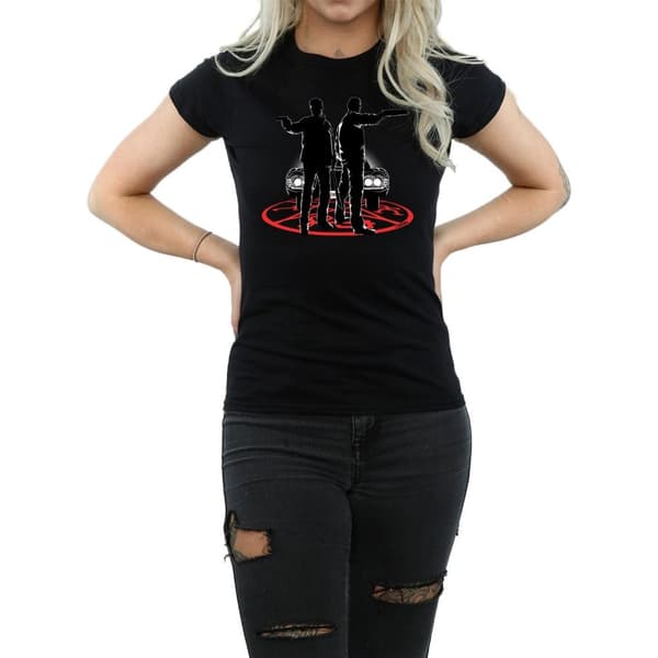 Supernatural Womens/Ladies Sam And Dean Silhouette Cotton T-Shirt