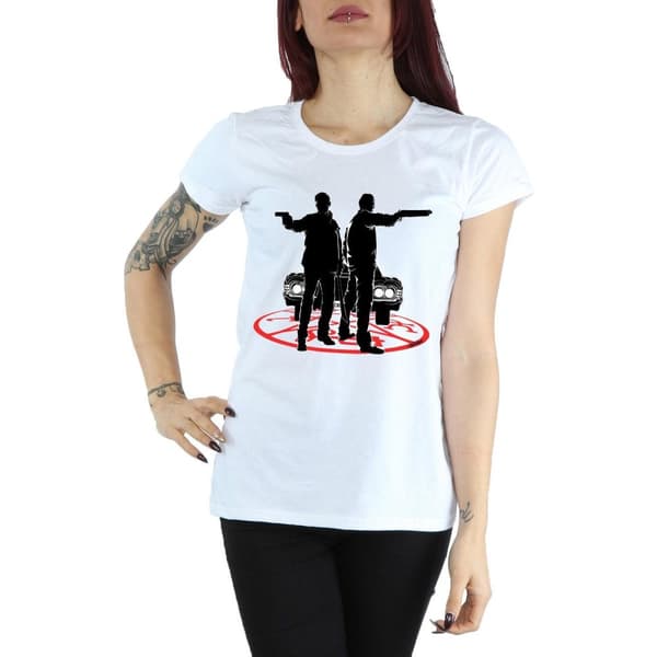 Supernatural Womens/Ladies Sam And Dean Silhouette Cotton T-Shirt