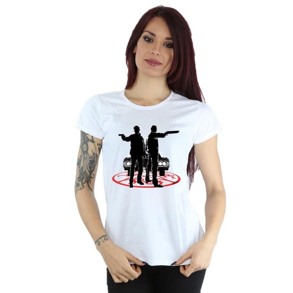 Supernatural Womens/Ladies Sam And Dean Silhouette Cotton T-Shirt