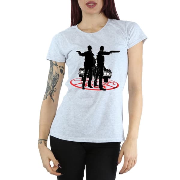 Supernatural Womens/Ladies Sam And Dean Silhouette Cotton T-Shirt