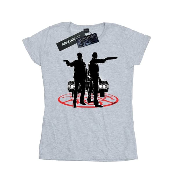 Supernatural Womens/Ladies Sam And Dean Silhouette Cotton T-Shirt