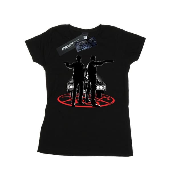 Supernatural Womens/Ladies Sam And Dean Silhouette Cotton T-Shirt