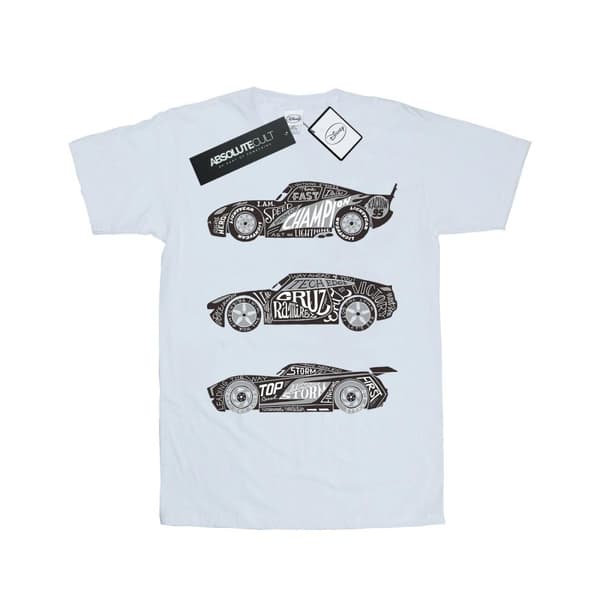 Disney Dam/Tjej Cars Text Racers Boyfriend T-shirt i bomull