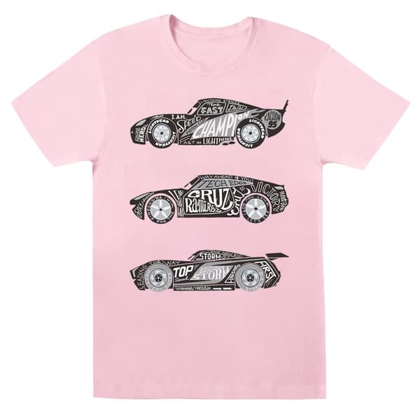 Disney Dam/Tjej Cars Text Racers Boyfriend T-shirt i bomull