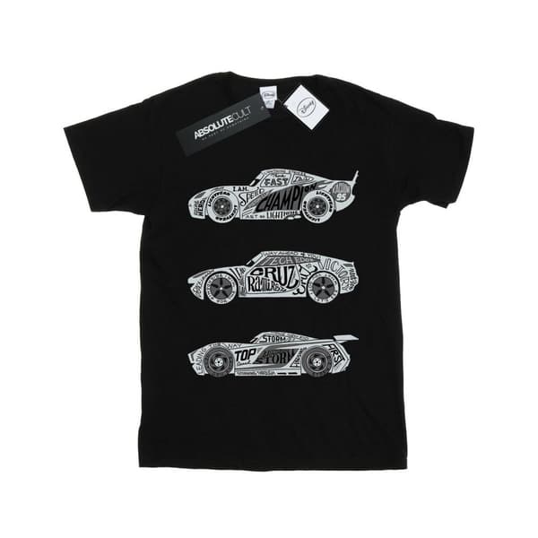 Disney Dam/Tjej Cars Text Racers Boyfriend T-shirt i bomull